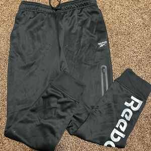 Reebok Men's Black Sweatpants with Logo